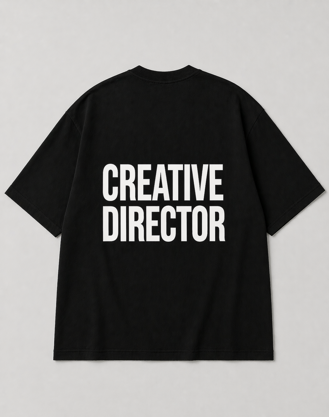 Back view of black FRMS Creative Director Tee